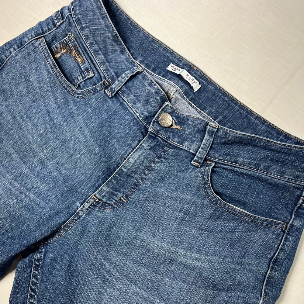 Riders By Lee Midrise Bootcut Jeans Womens Size 12P Embroidered Pockets B-5 - Picture 2 of 11